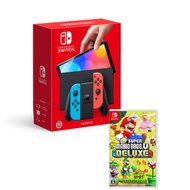 Nintendo Switch 主機 電光紅藍 (OLED版)+超級瑪利歐兄弟 U 中文豪華版