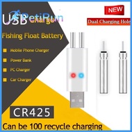 High Quality CR425 1 Hole/2 Holes Durable Fishing Float Battery Night Fishing Accessories USB Charge