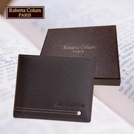 【Roberta Colum】諾貝達 男用專櫃皮夾 8卡片短夾(23154-2咖啡色)【威奇包仔通】