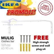 ☢▫IKEA MULIG Clothes bar 60-90cm rak pakaian gantung baju