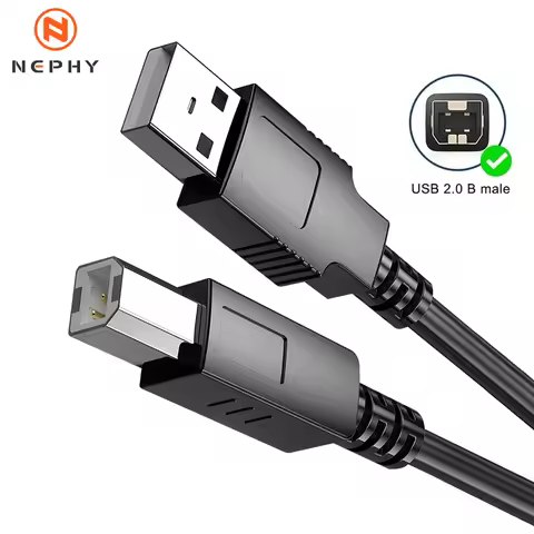 High Speed USB Type A to B 2.0 Long Cable For Canon Brother Hp Epson Printer Label Scanner Electroni