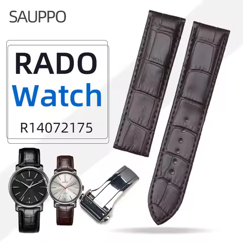 SAUPPO Suitable for Rado Black Brown Calf Skin Leather Watch Accessories MEN WOMEN Watch Belt Withou