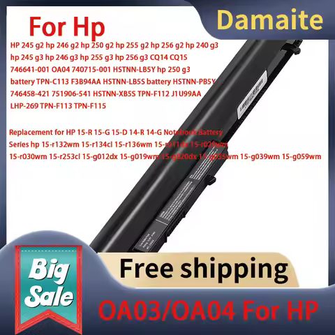 Damaite 14.8V 41Wh OA04 OA03 Laptop Battery for HP OA0404 746641-001 740715-001 746458-421 751906-54