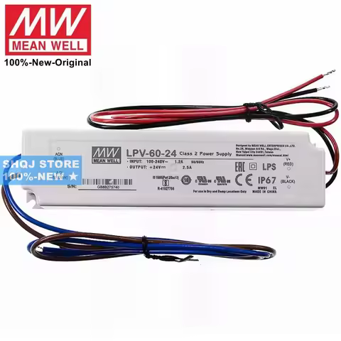 MEAN WELL 100%-NEW LPV-60-24 LPV-60-12 LPV-60-5 LPV-60-15 LPV-60-36 LPV-60-48 60W 24V 12V Single Out