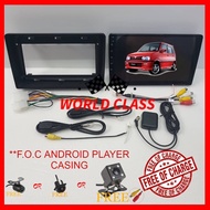 PERODUA KENARI ANDROID PLAYER 9 INCH 2.5D FULL HD SCREEN WITH ( F.O.C ANDROID PLAYER CASING )