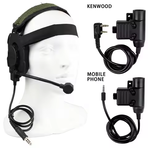 Tactical U94 PTT Cable Plug Headset Adapter for Walkie Talkie TYT F8 Baofeng UV-5R Radio Motorola Ke