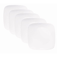 Corelle plate, 26.5 cm wide, break-resistant, lightweight, Winter Frost White, square large plate, s