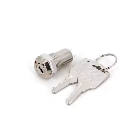 12mm 2Pin ON-OFF 2Position SPST Mini Metal Electronic Key Switch
