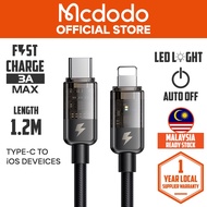 MCDODO CA316 Auto Power Off Type-C To iOS Devices Transparent Data Cable 1.2m