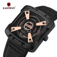 【手錶石英錶機械錶】卡德蔓KADEMAN時尚潮流男士手錶獨特設計長方形錶盤皮帶手錶612