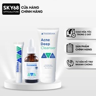 3-Step Combo to Support Acne Reduction Trioderma Facial Cleansing Gel 150g + Serum 30ml + Acne Gel 1