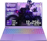 BINTEC Purple Laptop,16 Inch Narrow Bezels FHD IPS Display,Celeron N95 (Up to 3.4Ghz)，12GB DDR5， Lap