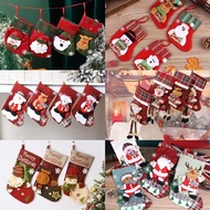 KY🎁Large Flower Plaid Christmas Toy Socks Christmas Decorative Ornaments Children's Gift Bag Candy Socks Gift Bag 1NWZ