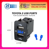Dual toyota USB Ports Car Charger Socket Voltmeter Power Adapter 12V For Toyota older model corolla rush camry
