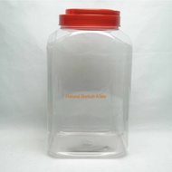 Eid Cookie Jar 4 L Pet Box Nat Plastic Jar/ Plastic Lid Jar/ Nastar Jar/ Cookie Jar/ 4 L Jar/