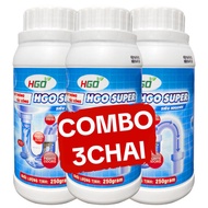 [COMBO 3] Bột Thông Cống Cực Mạnh HGO SUPER Thông Tắc Bồn Cầu Bồn Rửa Bát Đường Ống Nhanh Chóng Hiệu