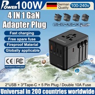 【GaN】Universal Adapter Travel International Adapter Plug Universal Adapter Charger 100W Adaptor univ