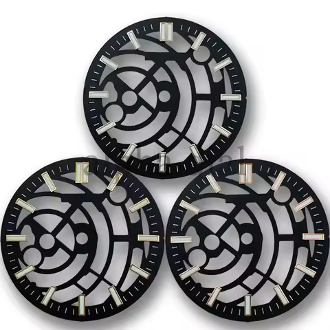 31.8mm Black Hollow Skeleton Sports Diving Case Mod Parts Watch Dial Suitable for AP Seiko NH38/70 M