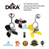 DEKA M3 16’’ Remote control 3speed Dual Mounting Wall & Ceiling Design Fan