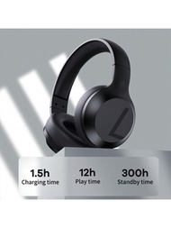 Remax 無線耳機,成人包耳式立體聲雙通道耳機,帶音量控制3.5 毫米,適用於pc/手機、平板電腦、筆記型電腦,2023 年新款耳機,送給朋友/姐妹/遊戲/音樂的最佳禮物,新年禮物,支援5.0無線模式和3.5mm音頻有線模式,黑色