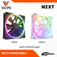 NZXT F140 RGB Fans Advanced RGB Lighting Customization Whisper Quiet Cooling Single 140mm Fan Black and White