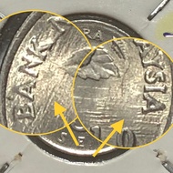 ( Syiling ) 5 Sen 2010 ( Die Clash Error )( UNC ) Malaysia Bunga Raya