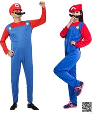 CP185 ชุดมาริโอ มาริโอ มาริโอ้ Dress for Mario Suit Super Mario Costume Party Game Cosplay Fancy Fancy Outfit