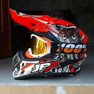 HELM TRAIL JPX CROSS FULL MOTIF PLUS KACA GOGLE