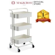 Magicboo T-095 Salon Used Multifunction 3 Tier Beauty Trolley Storage Organizer (White)