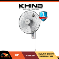 Khind Wall Fan 16" WF1601SE WF1601 with Built-in Safety Thermal Fuse 50W High Performance Motor 3 Sp