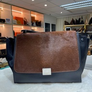 celine 思琳 馬毛黑色拼啡色特別版 Trapeze 蝙蝠包