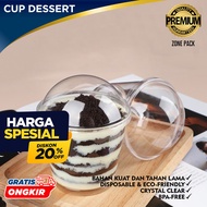 [10 PCS] Cup Dessert Bulat + Tutup | Gelas Cup Puding Bulat Isi 10 Pcs | Cup Dessert Tiramisu CH-20 
