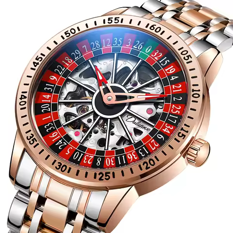 2025 New Men's Roulette Watch Dulunwe Brand Original Sports Style Fashion Tape Luminous Round Men's 