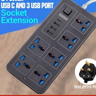 Electric sockets 6 Power Socket Extension wire USB Ports Power Strip Surge Protector Adapter Socket 