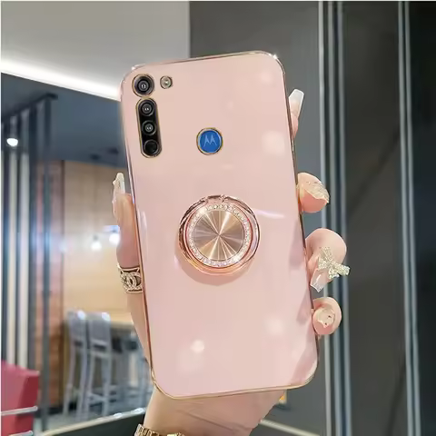G 8 Diamond Bling Ring Holder Case On For Motorola Moto G8 Play Plus Power MotoG8 G8Play G8Plus Stan