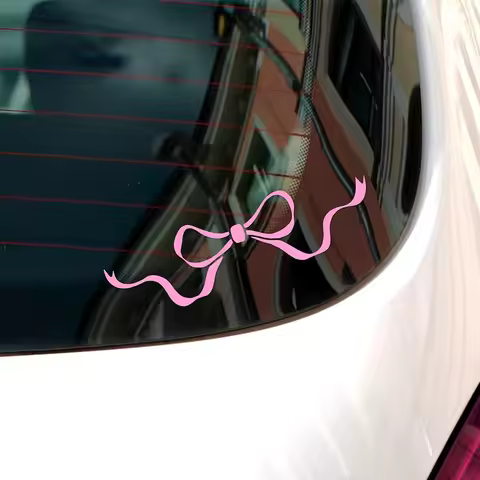 Cute Bow Car Sticker Waterproof Vinyl Decal for Window Bumper Exterior Auto Coquette Style Decoratio