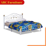 White Queen Bed Metal Bed Frame / Double Bed / Katil Besi / Katil Queen / Katil Double / Katil Frame Putih / Katil Besi / Bed Frame