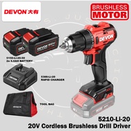 DEVON 5210-Li-20Z / 5210-Li-20 20V Brushless Cordless Driver Drill 13mm