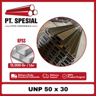 UNP 50 Besi UNP 50 x 30 / Besi Kanal U / UNP 50 x 30 x 3mm 6 Meter - PerBtg - P01