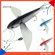 AMAZ- Seawater Boat Fishing Bait Big Wings Flying Fish Tuna Baits Soft Lure Tackle