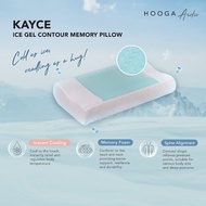 Hooga Arctic KAYCE Ice Gel Contour Memory Foam Pillow | Neck Support | Cooling Pillow | Anti Dust Mi