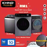 REGISTRATION ONLY RM1 Khind 2 in 1 Washer Dryer DryMaster Ecowash15 Top Load Washing Machine Mesin B