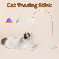 Cat Toy Elastic Cat Teaser Stick with Suction Cup Strong Suction Cup Teasing Cat Stick with Bell