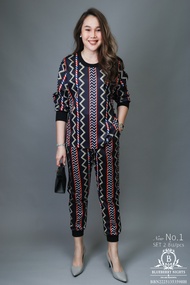 พรีเมี่ยมเซ็ตพิมพ์ลายแบรนด์เนม คอลเลคชั่นสุดหรู BLUEBERRY NIGHTS เสื้อผ้าโพลีเอสเตอร์เนื้อดีเกรดพรีเ