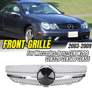 For Mercedes-Benz-CLK W209 2003-2009 CLK320 CLK500 CLK55 Front Diamond Star Style Black Grille, Car 