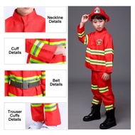 Fireman Costume for Kids Boys Firefighter Career Guidance Suit Children Carrer Cosplay Uniforms