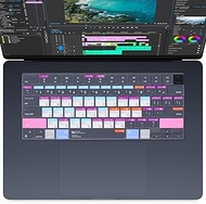 Keyboard Cover with Adobe Premiere Pro Shortcut Hot Keys Guide 2024 2023 Apple MacBook Air Laptop with Apple M3 M2 chip 15.3-inch Model A2941,MacBook Air 15 inch Keyboard Skin Protector-Purple