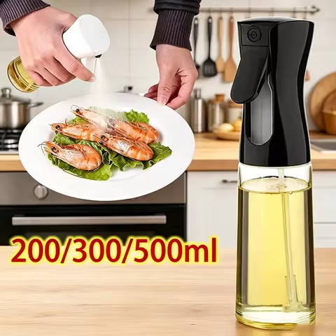 200/300/500ml Plastic Oil Spray Bottle Food Grade Oil Spray for Cooking BBQ Air Fryer Kitchen Oil Sp
