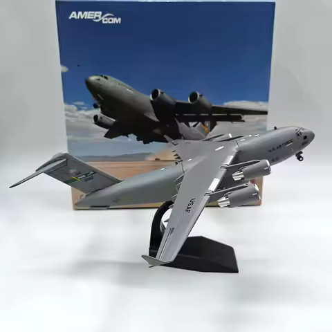 1:200 U.S. Air Force C17 Globemaster Transport Aircraft AMER Simulation Alloy Aircraft Model Finishe