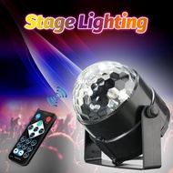 Sound Activated Rotating LED Party Lights Mini Crystal Magical Ball RGB Disco DJ Stage Effect Lights For Wedding Dance Floor